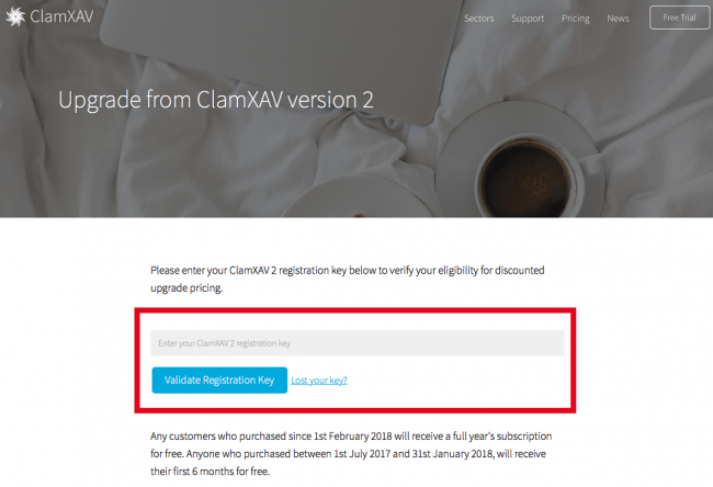 registration key for clamxav 2.18